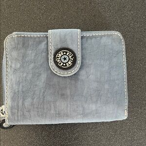 Kipling Denim-Blue Nylon Snap & Zip Wallet
